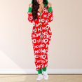 thumbnail image 1 of Pijamas Navideñas Camisón con capucha Body Mujer Cómodo Chic Casual Loungewear Ygjytge Rojo*Letra Roja T S para Mujer, 1 of 7