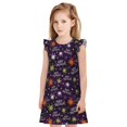 thumbnail image 1 of Kdxio Robe de Nuit d'Été à Manches Courtes pour Petites Filles Princesses Imprimé Halloween - Grande, 1 of 6