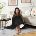 thumbnail image 4 of Cool Leopard Wearable Blanket Hoodies for Women Men Adults Warm Lightweight Bright Blue Eyes Leopards Hooded Blankets for Couch Bed Decor Birthday Gifts 50x60 Inch, 4 of 5