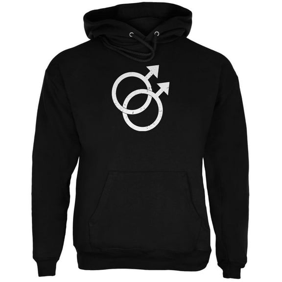 LGBT - Gay Pride Distressed Symbol Black Adult Sweatshirt - Small