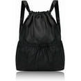 thumbnail image 1 of Yazoeia Drawstring Backpack, Waterproof Sports Drawstring Bag Drawstring Gym Bag for Women, Multi Pockets Drawstring Bags (black) CJC912-144716, 1 of 6