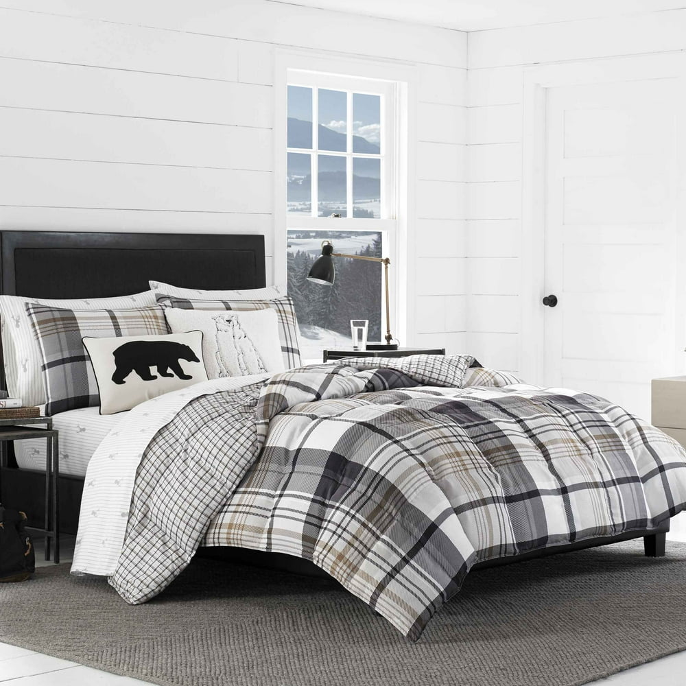 Eddie Bauer Normandy Plaid Black Comforter Set, Full/Queen Walmart