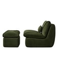 thumbnail image 5 of JERFIT Modern Lounge Chair with Ottoman, Compact Upholstered Sofa in Green Chenille Fabric for Small Spaces, Living Room, Bedroom, Studio, 5 of 10