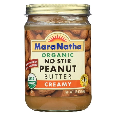 Maranatha Natural Foods Organic Peanut Butter - Creamy - No Stir - Pack of 6 - 16 (Best Way To Stir Natural Peanut Butter)