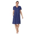 thumbnail image 3 of Aria Women's Brushed Sweater Knit Short Sleeve Split Neck Waltz Nightgown, Sizes up to 5X, 3 of 6