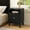 Black, variant on Night Stand with Charging Station, Fluted Bedside Table Furniture,19.7'' W X 15'' D