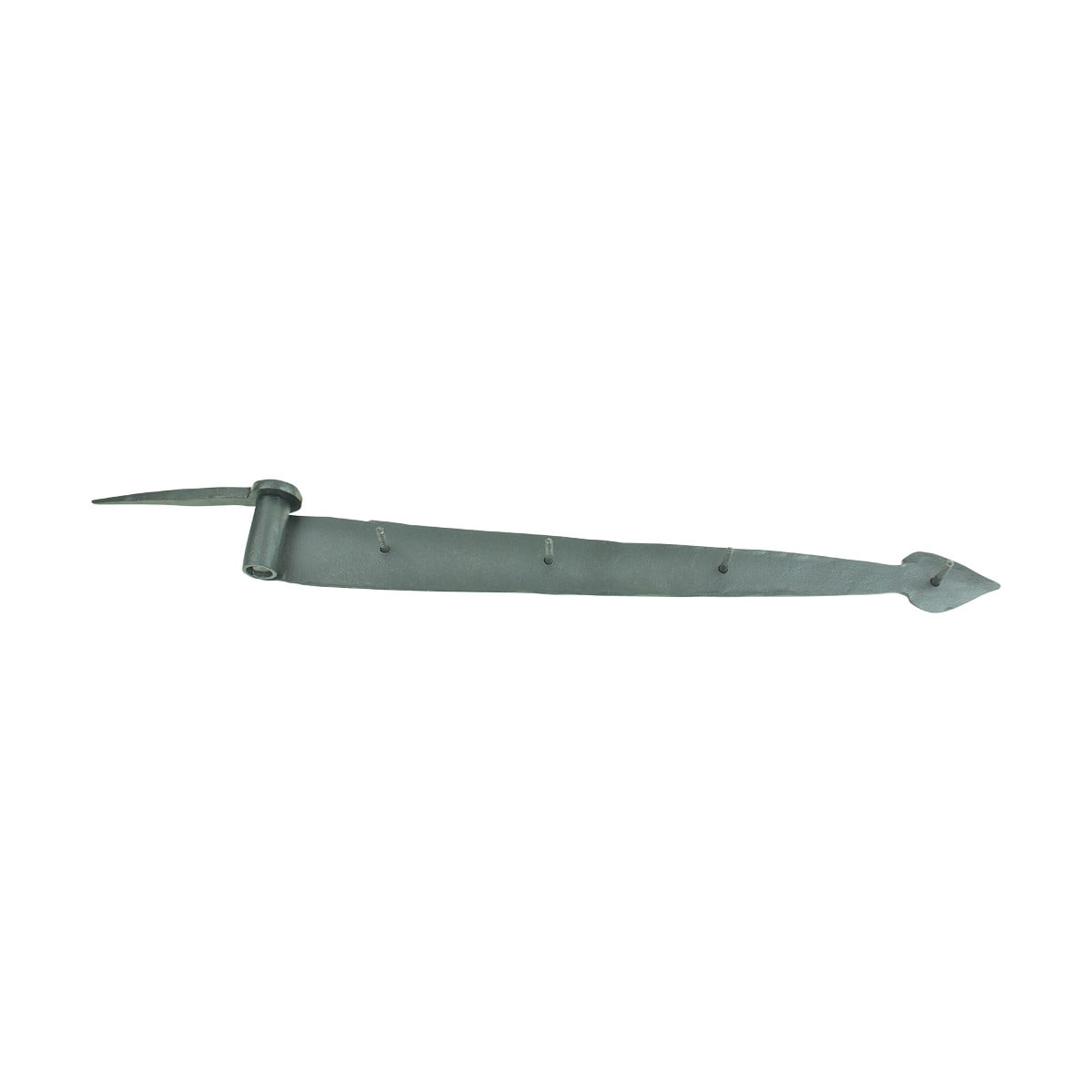 Renovators Supply Black Wrought Iron Lift Off Pintle Strap Hinge 14 in Spear tip Heart Diamond Etch Pintle Strap Gate and Door Hinges w/Hardware