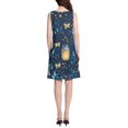 thumbnail image 3 of FORMRS Summer Dress for Women Loose U Neck Sleeveless Midi Beach Sundresses with Pockets, Blue Fireflies Pattern, 3 of 8