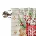 thumbnail image 5 of Santa Claus Candy Cane Curtain Valances Set Xmas Christmas Kitchen Curtains 36&nbsp;inch Length Rod Pocket Valance and Tiers 3 Piece Set Small Bedroom Bathroom Laundry Decor, 5 of 7