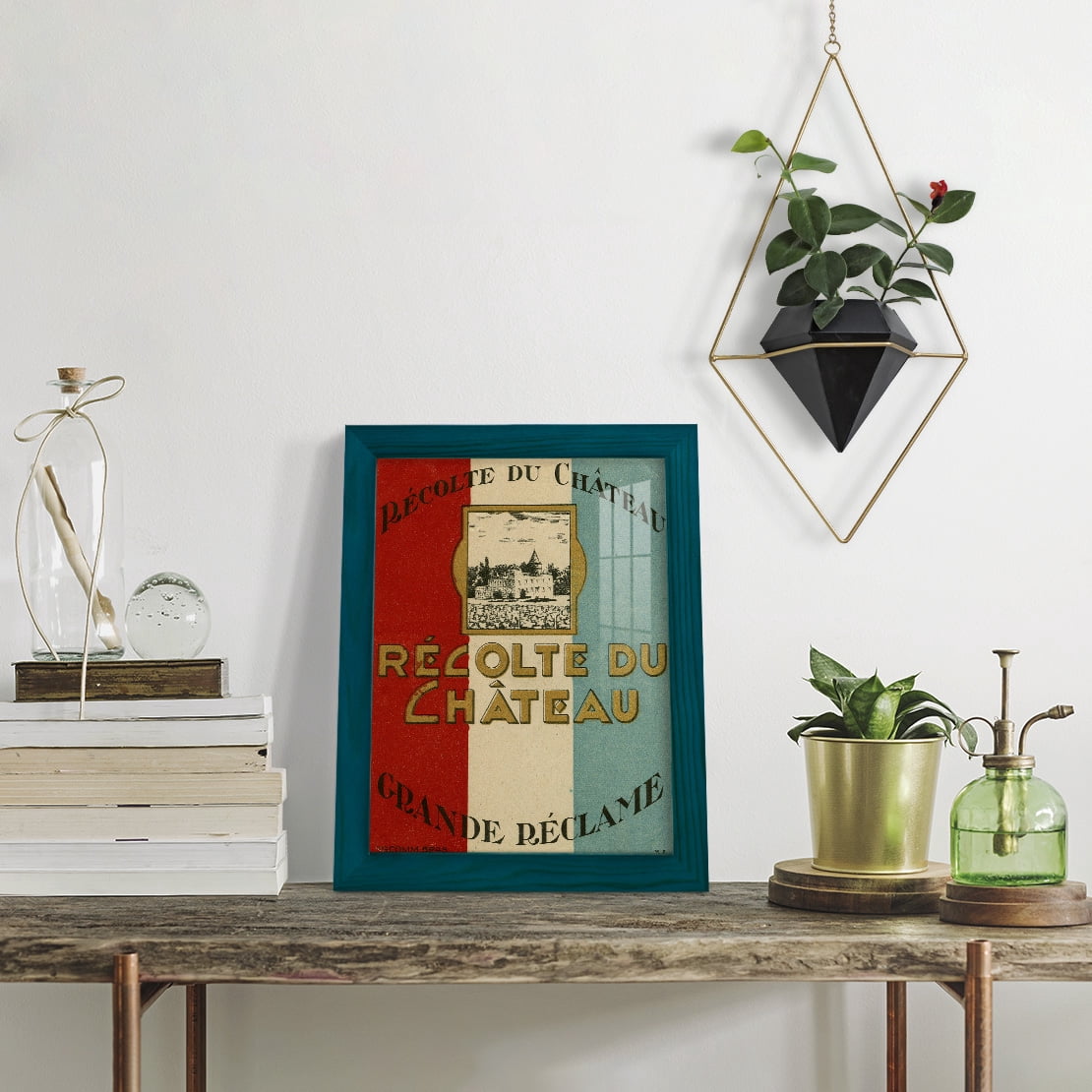 Recolte Du Chateau -Framed Print w/glass-Ocean Blue