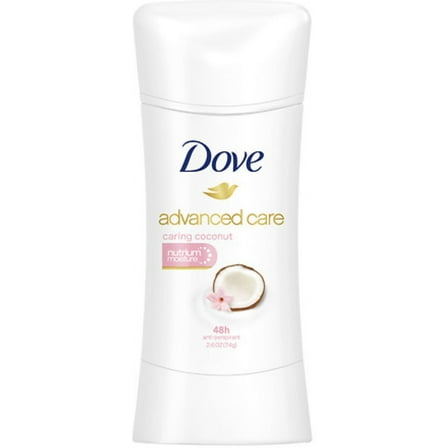 Dove Advanced Care Anti-Perspirant Deodorant, Caring Coconut 2.6 oz (Pack of 4)