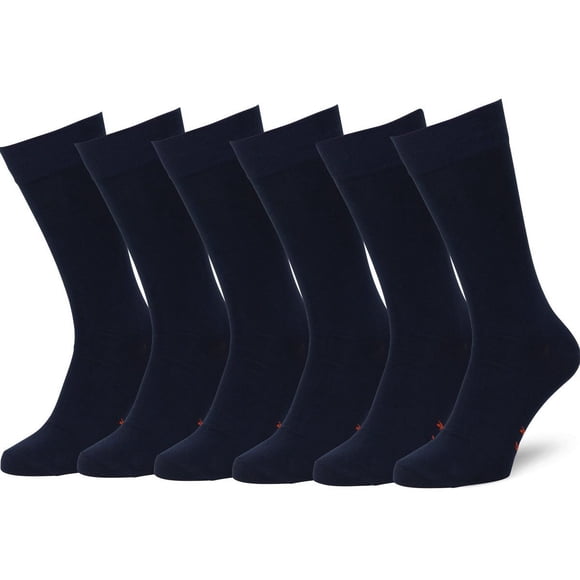 Calcetines Easton Marlowe Classic de algodón azul marino oscuro para hombre, paquete de 6