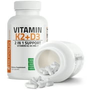 Bronson Vitamin K2 (MK7) with D3 Supplement Bone and Heart Health Non GMO & Gluten Free Formula - Easy to Swallow, 120 Capsules