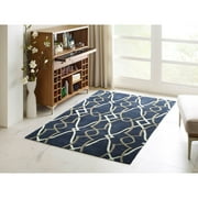 Rachael Ray Soho Handmade Navy Polyacrylic Rug - 5' x 7'9