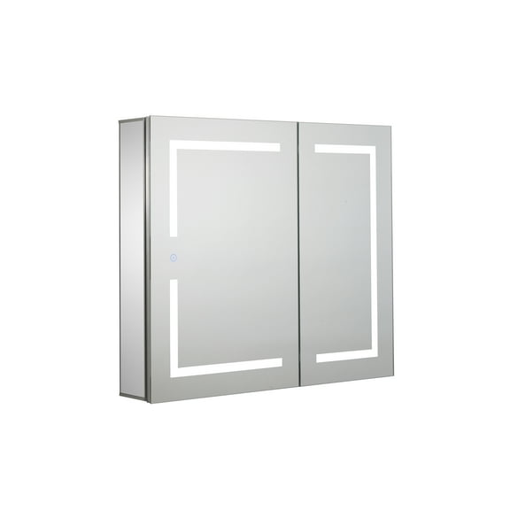Croydex Sabine Illuminated 2 Door Medicine Cabinet Easy Installation (30x26in)