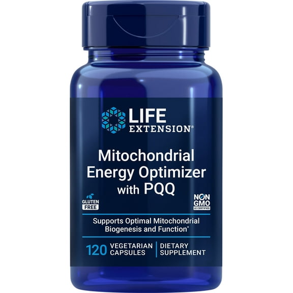 Life Extension Mitochondrial Energy Optimizer with PQQ - Energy Supplement for Healthy Mitochondria - With Taurine, Vitamin B, Pyrroloquinoline Quinone - Gluten-Free - 120 Capsules