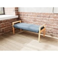 thumbnail image 5 of Pemberly Row Waiting Reception 2 Seat Bench Wood Frame in Blue, 5 of 5