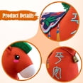 thumbnail image 4 of Mascota de recuerdo de caballo de peluche de Año Nuevo chino con cascabel y cola de borla Verde oscuro rojo 15cm, 4 of 4