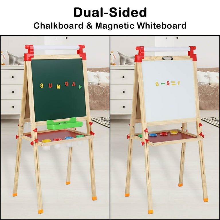 Double-Sided Children's Easel - Whiteboard/Chalkboard