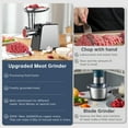 thumbnail image 5 of Meat Grinder, 2800W Max Powerful Electric Meat Mincer with 3 Blades, 4 Plates, Sausage Stuffer Tube & Kubbe Kit, Stainless Steel Food Grinder Sausage Stuffer Maker for Home Kitchen Commercial Use, 5 of 8