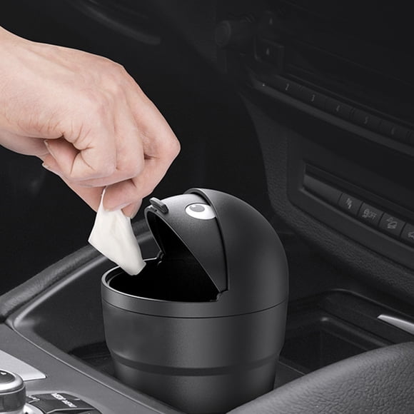 TopLLC Car Cup Holder Trash Can Small Mini Trash Can Car Office Household Trash Can (Black)
