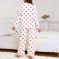 thumbnail image 5 of Women Pajama Sets Plus Size Valentines Long Sleeve Button Down Heart Print Soft 2 Piece Sleepwear, 5 of 8