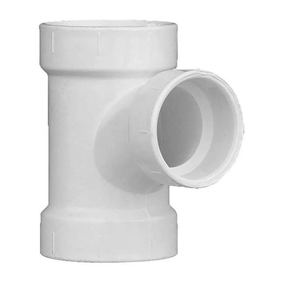 PVC Sanitary Tee, Hub, 2 in x 2 in x 1 1/2 in Pipe Size