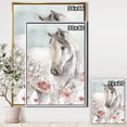 thumbnail image 3 of Designart - Aquarelles Chevaux Sauvages Roses II - Toile Encadrée Style Ferme, 3 of 3