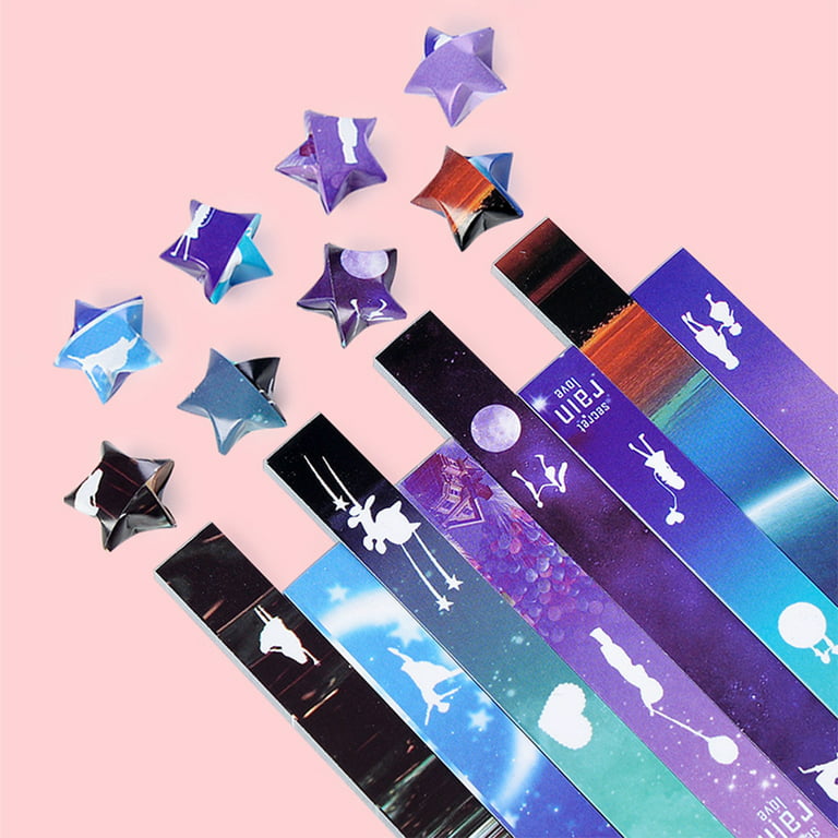 100 Sheets Luminous Origami Stars Paper Strips Lucky Color Star