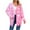 Pink, variant on Ladies Mid Long Cardigan Sweater Jacket with Pockets Love Heart Pattern Valentines Coat Gift Open Front Outwear (XL, Black)