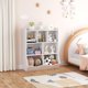 thumbnail image 4 of Three - tier blanca toy almacenamiento gabinete y para niños estante - multi - estante cubby organizer para dormitorio y playroom to store books y toys, 4 of 9