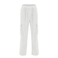 thumbnail image 5 of Audhol Corduroy Pants Women, Women's High Waist Wide Leg Pants Straight Tube Loose Temperament Corduroy Overalls Elastic Waist Casual Pants Work Pants Women White XL, 5 of 6