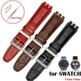 thumbnail image 2 of Fit For SWATCH Watch Strap 17mm 19mm Genuine Cowhide Leather Bracelet Men Women Waterproof Sport Replacement Watchband, 2 of 7