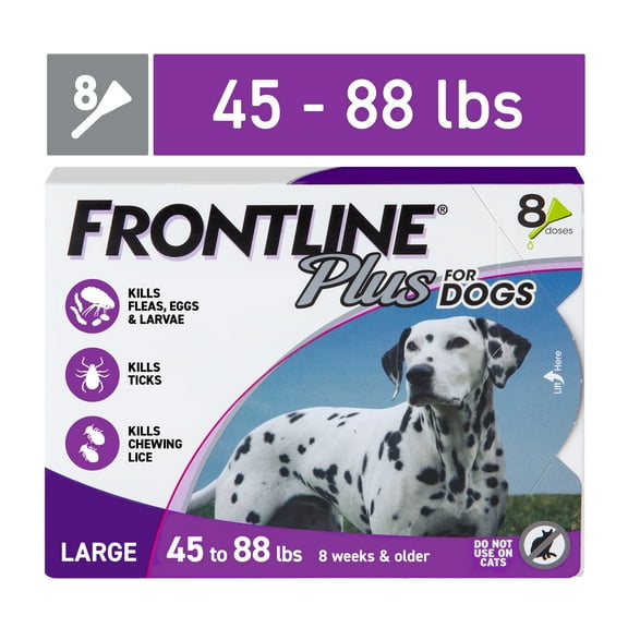 FRONTLINE Plus for Dogs Flea & Tick Large Breed Dog Spot Treatment, 45 - 88 lbs