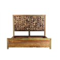 thumbnail image 3 of Taran Designs Alexander Geometric Wood King Bed in Vintage Brown Multicolor, 3 of 9