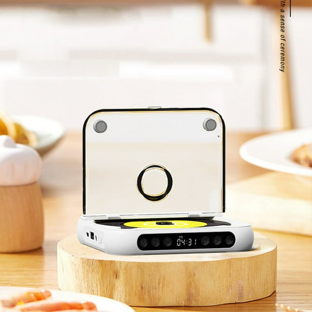stanreset Lecteur CD Portable avec Écouteurs Léger et Facile à Transporter Boucle Simple Blanc