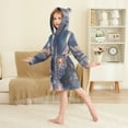thumbnail image 4 of FORMRS Niños Bathrobe Unisex Hooded Robe Soft Plush Pajamas Sleepwear, Size 2-3T, Ethereal Mountain, 4 of 7