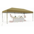 thumbnail image 7 of 10x20 Pop Up Canopy Tent with 4 Sidewalls, Heavy Duty Outdoor Canopy UPF 50+ All Season Waterproof Commercial Street Vendors Party Tents with Roller Bag, 8 Stakes & 6 Sandbags,Khaki, 7 of 7