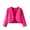 Pink, variant on Wyobmus Girls Long Sleeve Knitted Cardigan Kids Sweaters Cropped Jacket Versatile Cover Up Tops Hot Pink