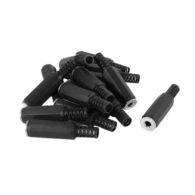 Unique Bargains 15 Pcs 3.5mm Jack Stereo Plastic Female Inline Socket Soldering Connectors