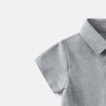 thumbnail image 6 of DAETIROS Boys Short Sleeve Polo Shirt Heather Gray Cotton Knit Top with Sailboat Embroidery Casual School UniformSize 5-6 T, 6 of 6