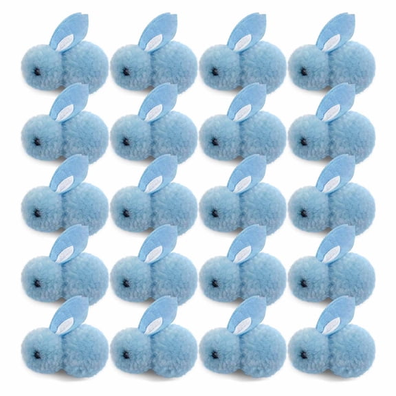 SLYNSHome 20 Pcs Mini Bunny Blue Plush Easter Bunny Stuffed Rabbit Soft Tiny Bunnies Figurines for Easter Basket Stuffers