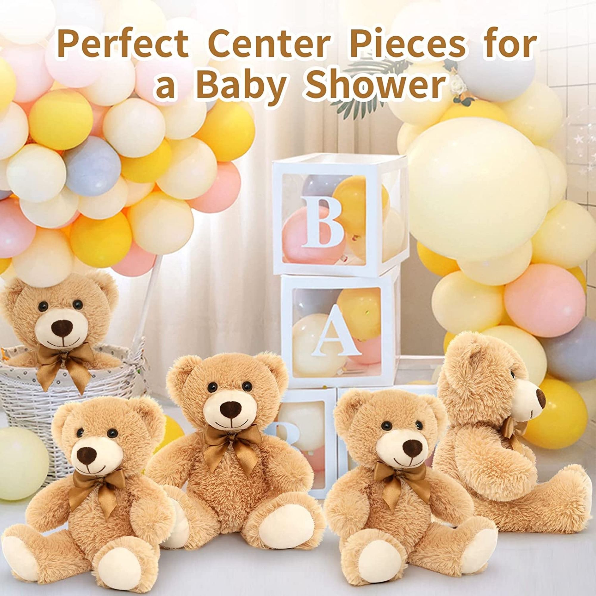 Morismos 5-Pack Teddy Bears 14-Inch Bulk Plush photo 7