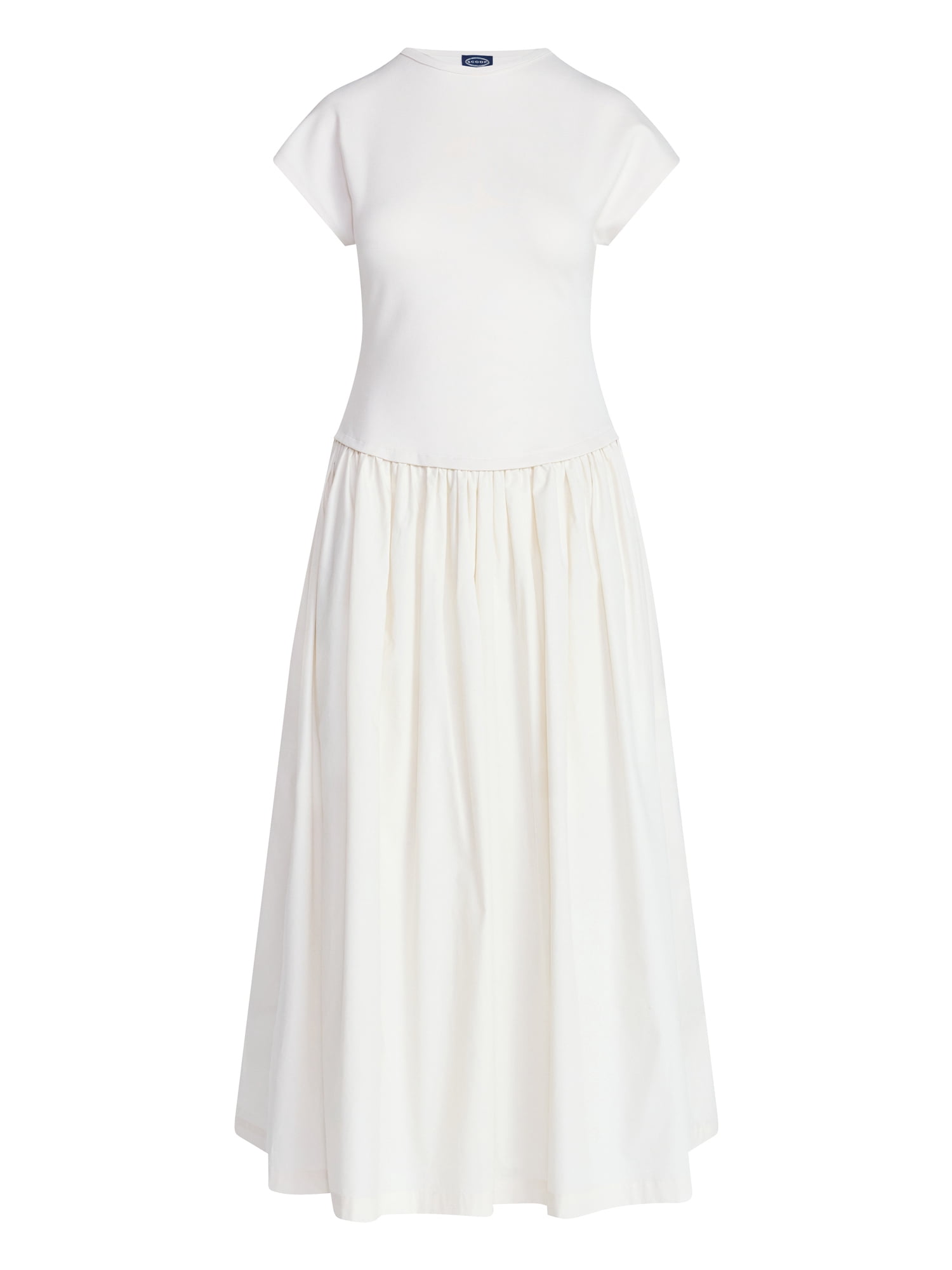 Scoop Women’s Maxi Dress with Short Dolman Sleeves, Sizes XS-4X