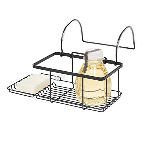 iDesign Everett Metal Over the Side Bathtub Caddy Basket for Master