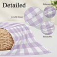 thumbnail image 6 of Plaid Purple Rural Style,King Size Pillow Cover,Pillowcase Protectors with Zipper,Breathable Decorative Throw Pillow Case Cover,Rural Abstract Geometric Lattice Pillow Shams for Couch Sofa 20x36Inch, 6 of 8