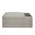 thumbnail image 6 of Weston Home Laguna Boucle Fabric Ottoman with Table and Casters, Gray, 6 of 11
