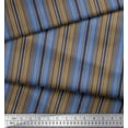thumbnail image 2 of Soimoi Brown Cotton Voile Fabric Vertical Stripe Fabric Prints By Yard 42 Inch Wide, 2 of 3