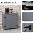 thumbnail image 5 of Outsunny Wooden 36.25 in x 31.5 in Garden Storage Tool Shed with Galvanized Top, Gray, 5 of 9