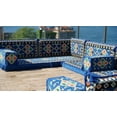 thumbnail image 3 of U Shaped Arabic Floor Sofa Set, Blue Floor Cushions, Patio Sofas, Terrace Sofa, Moroccan Sofas, Turkish Sofa Seating Set, 3 of 4